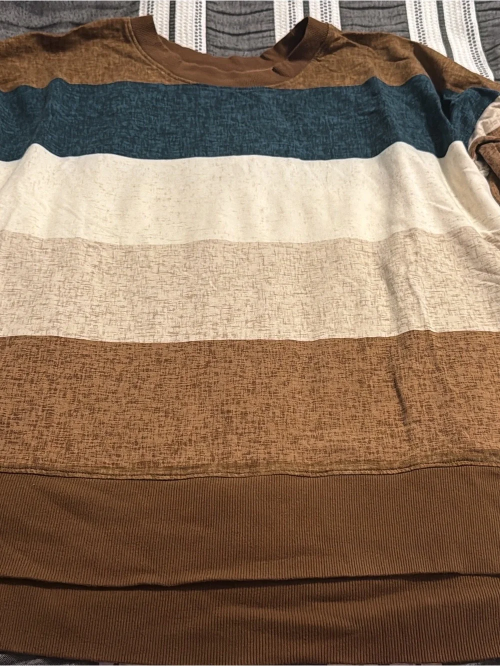 LuLaRoe Crewneck Sweater in Brown, Blue, Cream